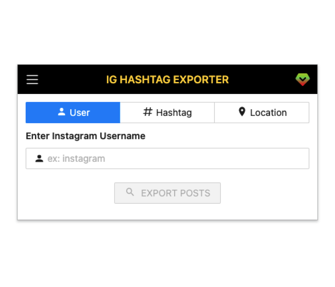 IG Hashtag Exporter Screenshot
